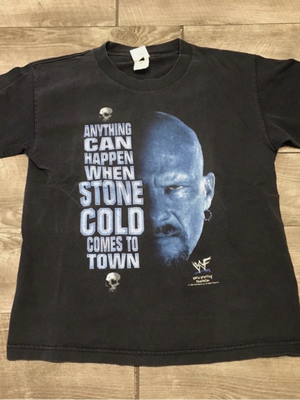 Vtg Stone Cold Steve Austin T Shirt Mens Large Black WWF 1998 Double Sided Large